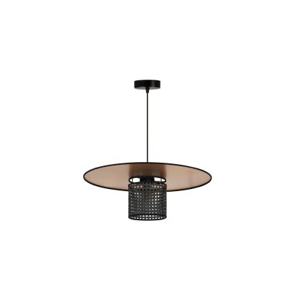 Duolla - Lampadario a sospensione con filo TOKYO RATTAN 1xE27/15W/230V diametro 50 cm oro/nero