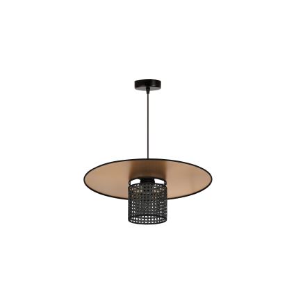 Duolla - Lampadario a sospensione con filo TOKYO RATTAN 1xE27/15W/230V diametro 50 cm oro/nero