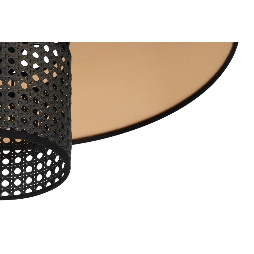 Duolla - Lampadario a sospensione con filo TOKYO RATTAN 1xE27/15W/230V diametro 50 cm oro/nero