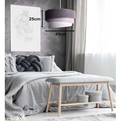 Duolla - Lampadario a sospensione con filo TRIO 1xE27/15W/230V diametro 45 cm antracite/grigio/bianco