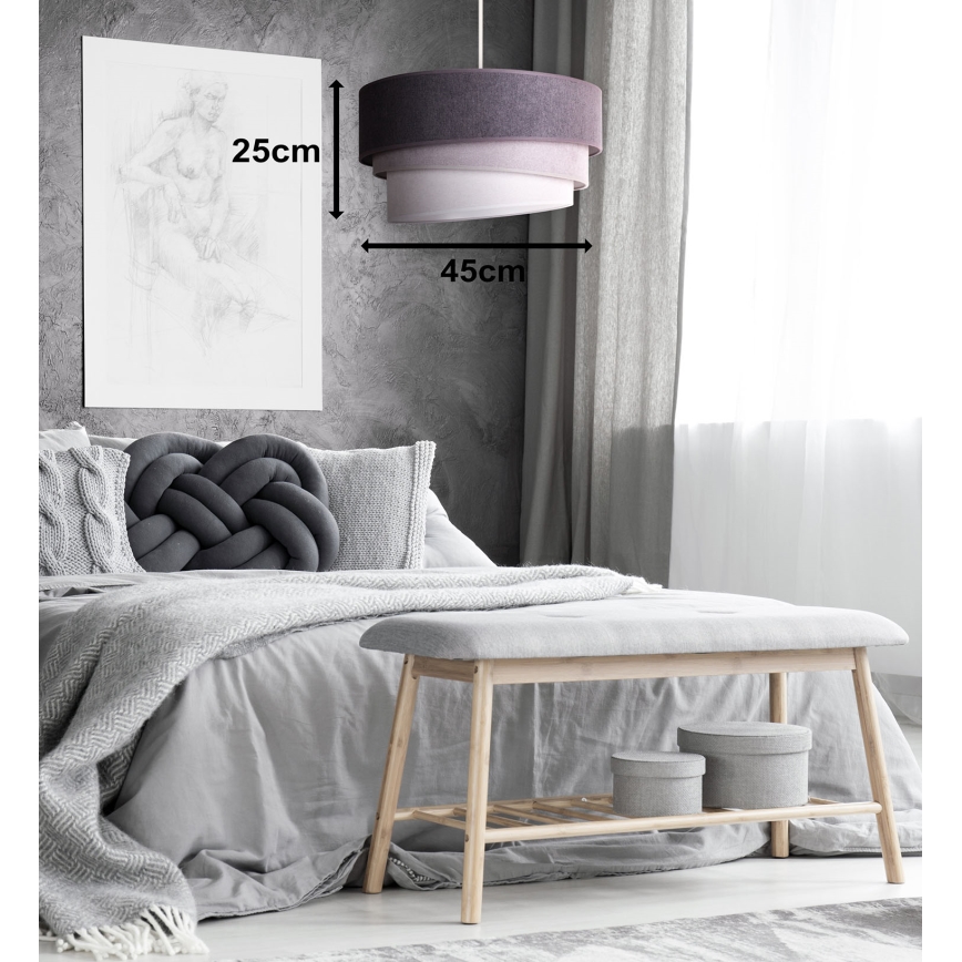 Duolla - Lampadario a sospensione con filo TRIO 1xE27/15W/230V diametro 45 cm antracite/grigio/bianco