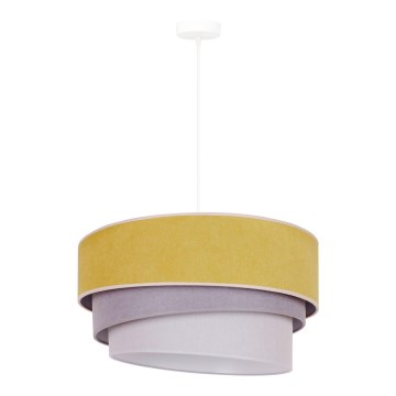 Duolla - Lampadario a sospensione con filo TRIO 1xE27/15W/230V diametro 45 cm giallo/grigio/bianco