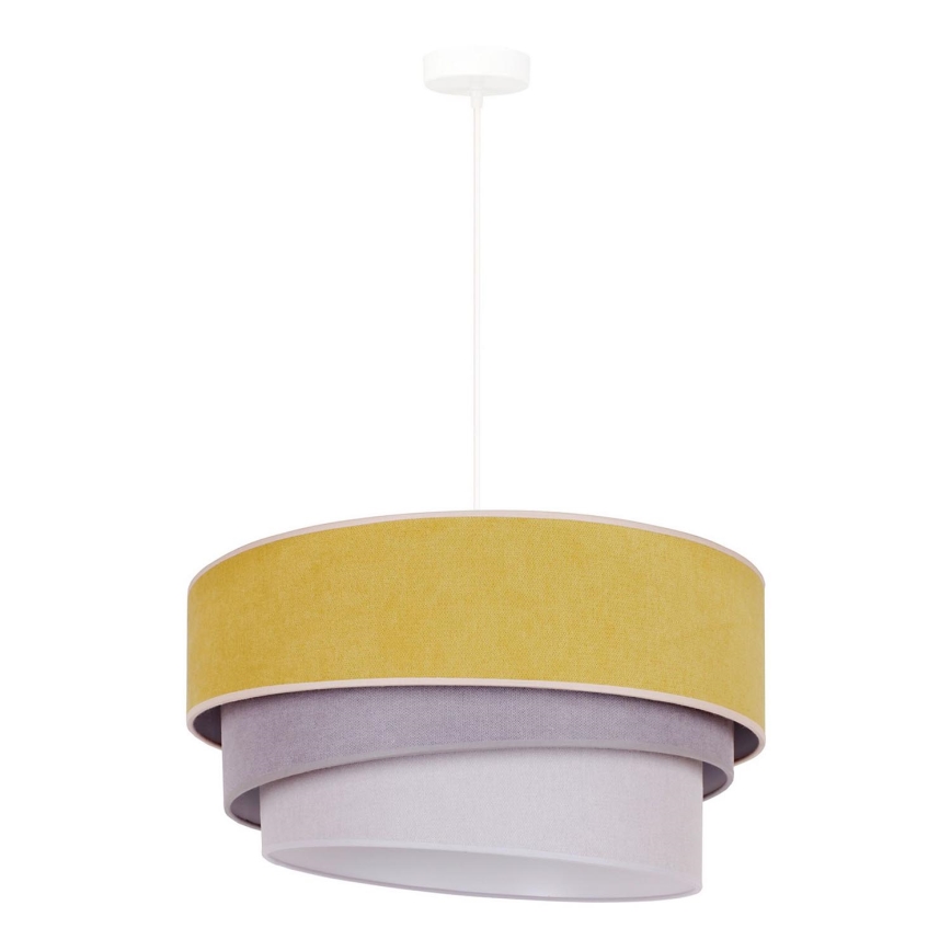 Duolla - Lampadario a sospensione con filo TRIO 1xE27/15W/230V diametro 45 cm giallo/grigio/bianco