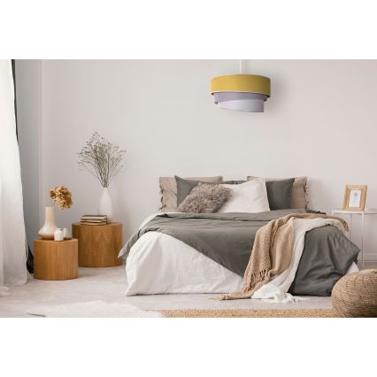 Duolla - Lampadario a sospensione con filo TRIO 1xE27/15W/230V diametro 45 cm giallo/grigio/bianco