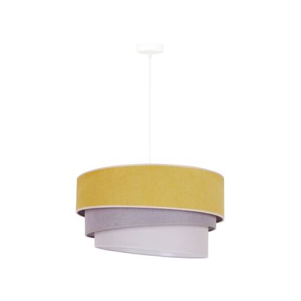 Duolla - Lampadario a sospensione con filo TRIO 1xE27/15W/230V diametro 45 cm giallo/grigio/bianco