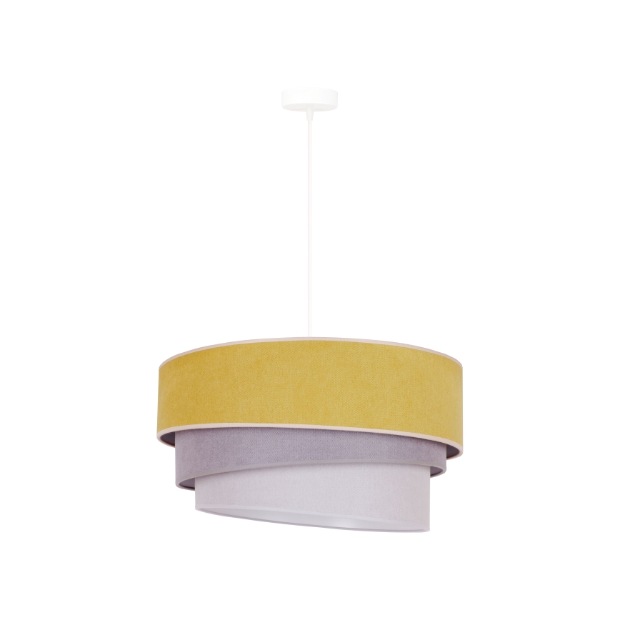 Duolla - Lampadario a sospensione con filo TRIO 1xE27/15W/230V diametro 45 cm giallo/grigio/bianco