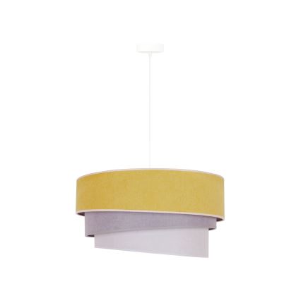 Duolla - Lampadario a sospensione con filo TRIO 1xE27/15W/230V diametro 45 cm giallo/grigio/bianco