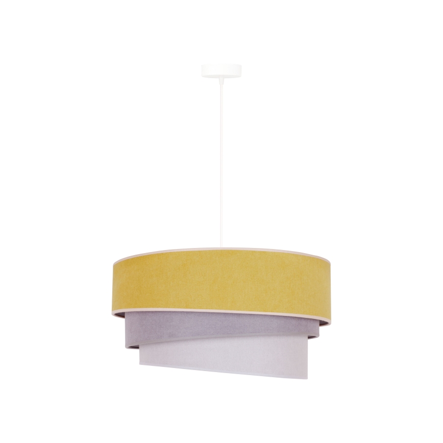 Duolla - Lampadario a sospensione con filo TRIO 1xE27/15W/230V diametro 45 cm giallo/grigio/bianco
