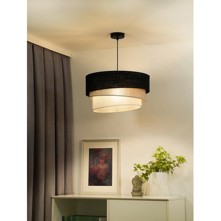 Duolla - Lampadario a sospensione con filo TRIO 1xE27/15W/230V diametro 45 cm nero/grigio/bianco