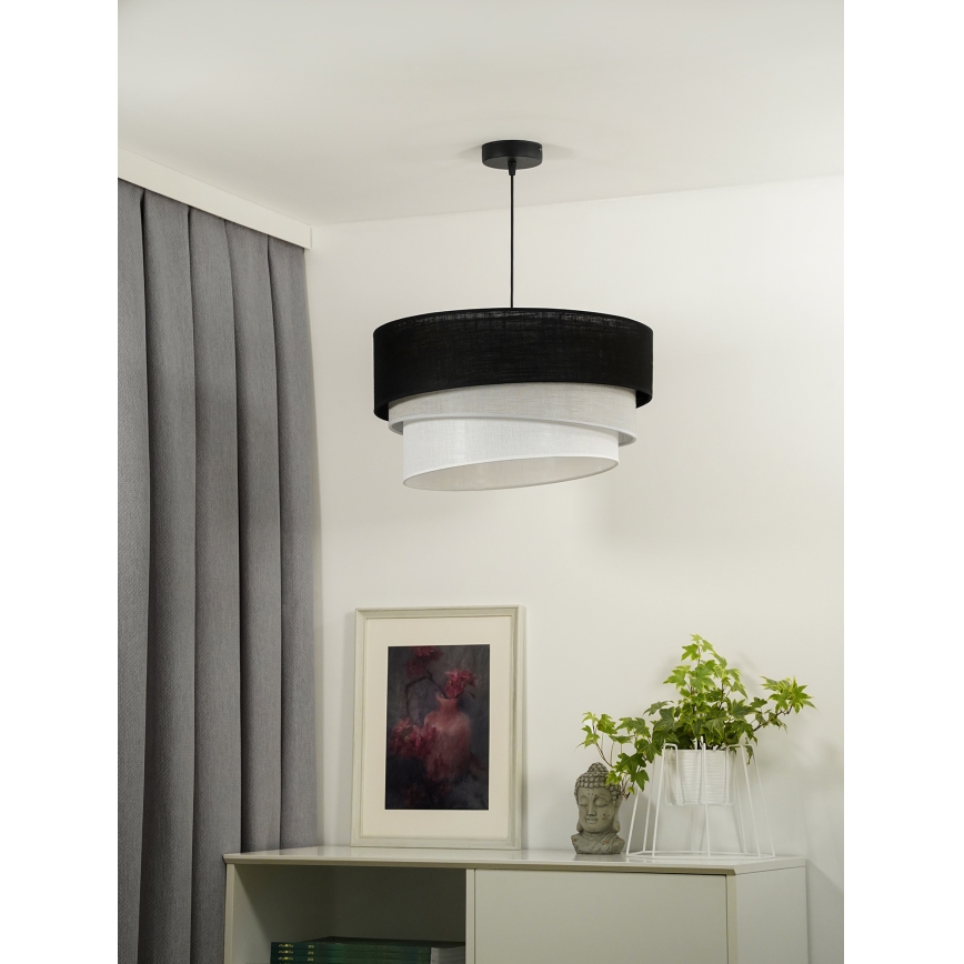 Duolla - Lampadario a sospensione con filo TRIO 1xE27/15W/230V diametro 45 cm nero/grigio/bianco