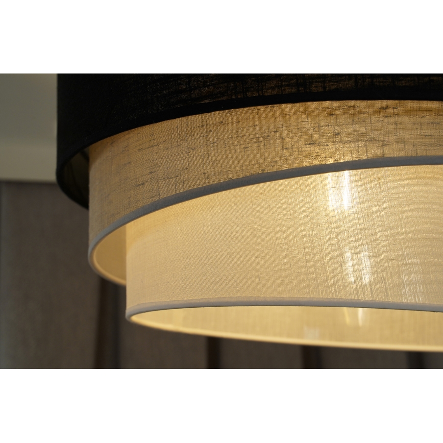 Duolla - Lampadario a sospensione con filo TRIO 1xE27/15W/230V diametro 45 cm nero/grigio/bianco