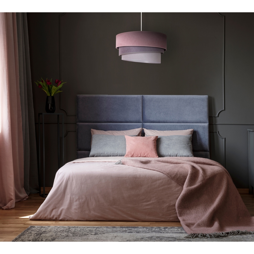 Duolla - Lampadario a sospensione con filo TRIO 1xE27/15W/230V diametro 45 cm rosa/grigio/bianco