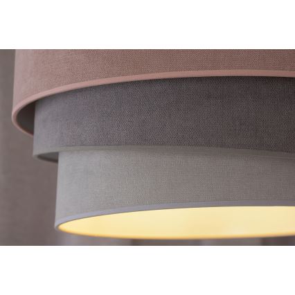 Duolla - Lampadario a sospensione con filo TRIO 1xE27/15W/230V diametro 45 cm rosa/grigio/bianco