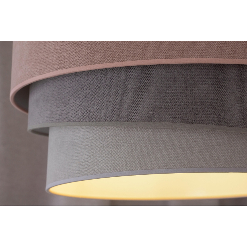 Duolla - Lampadario a sospensione con filo TRIO 1xE27/15W/230V diametro 45 cm rosa/grigio/bianco
