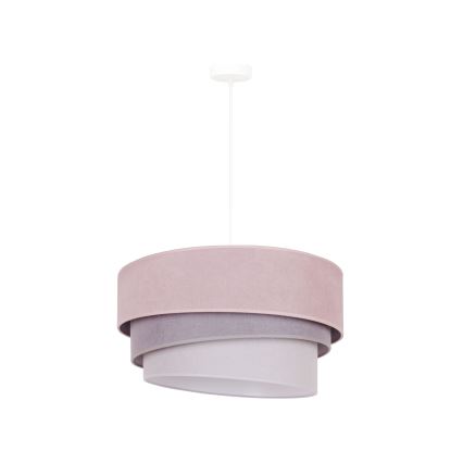 Duolla - Lampadario a sospensione con filo TRIO 1xE27/15W/230V diametro 45 cm rosa/grigio/bianco