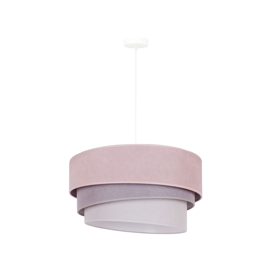 Duolla - Lampadario a sospensione con filo TRIO 1xE27/15W/230V diametro 45 cm rosa/grigio/bianco