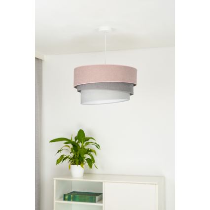 Duolla - Lampadario a sospensione con filo TRIO 1xE27/15W/230V diametro 45 cm rosa/grigio/bianco