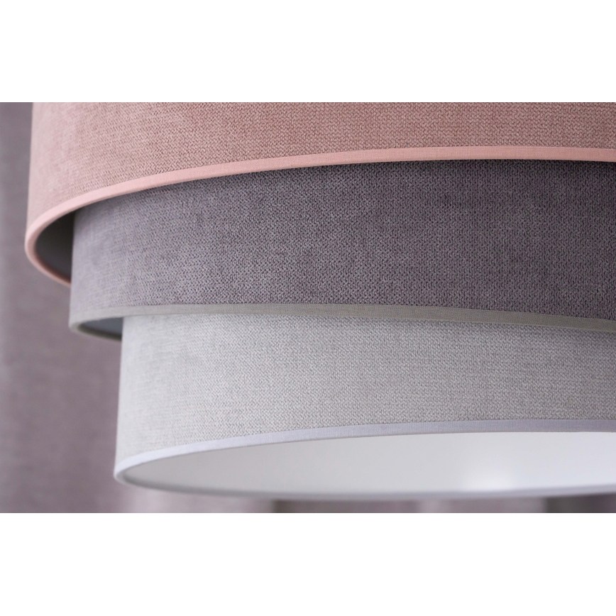 Duolla - Lampadario a sospensione con filo TRIO 1xE27/15W/230V diametro 45 cm rosa/grigio/bianco
