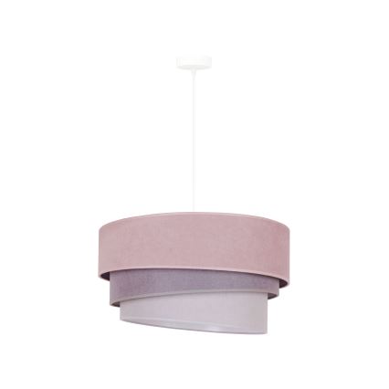 Duolla - Lampadario a sospensione con filo TRIO 1xE27/15W/230V diametro 45 cm rosa/grigio/bianco