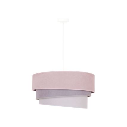 Duolla - Lampadario a sospensione con filo TRIO 1xE27/15W/230V diametro 45 cm rosa/grigio/bianco