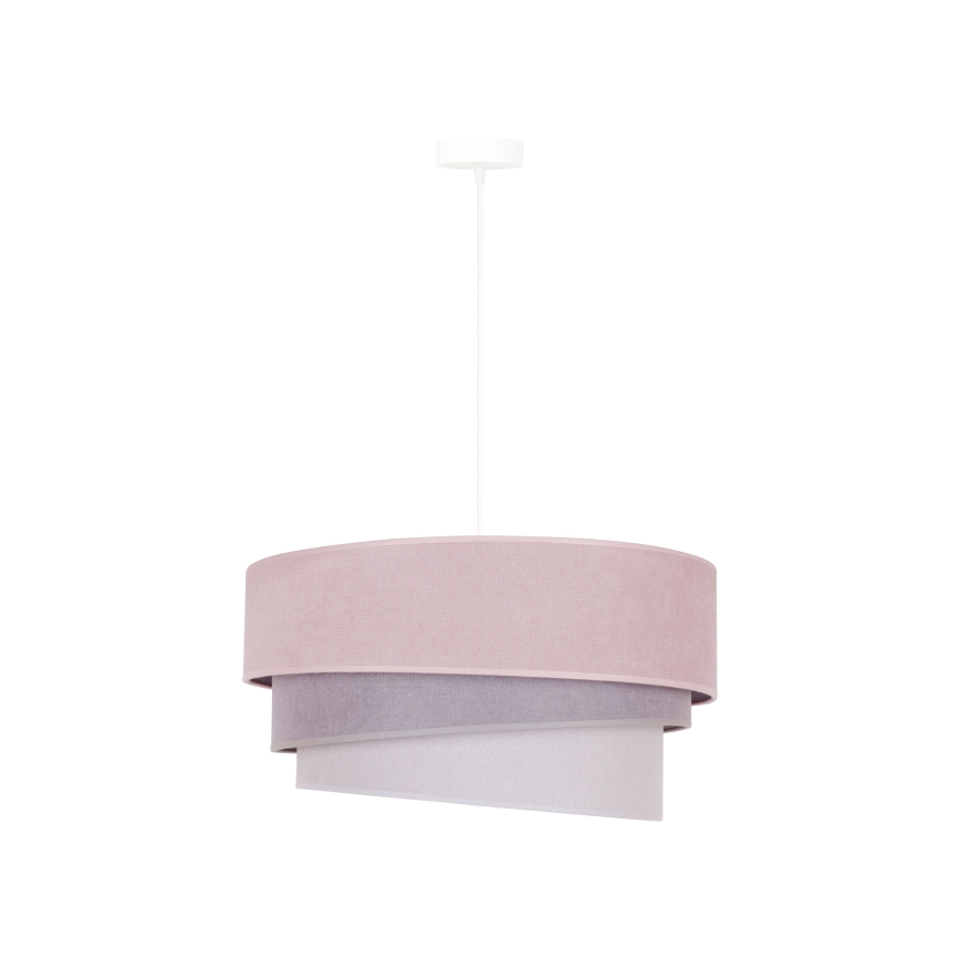 Duolla - Lampadario a sospensione con filo TRIO 1xE27/15W/230V diametro 45 cm rosa/grigio/bianco