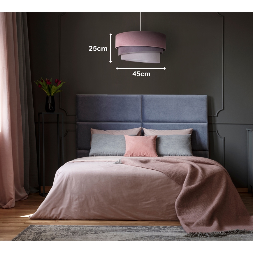 Duolla - Lampadario a sospensione con filo TRIO 1xE27/15W/230V diametro 45 cm rosa/grigio/bianco