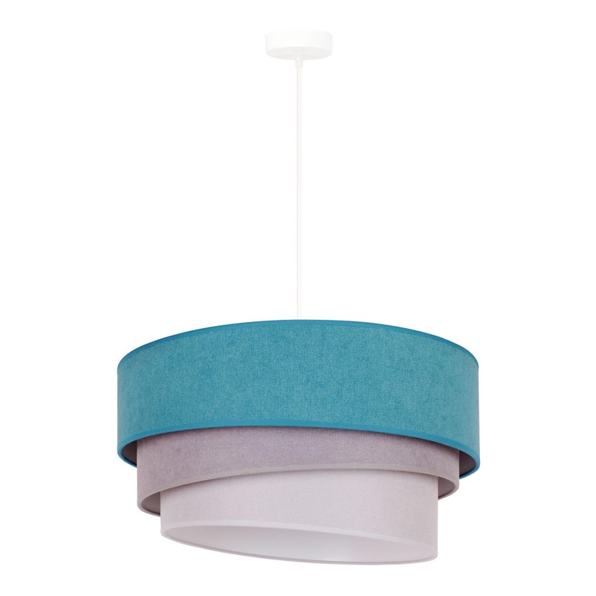 Duolla - Lampadario a sospensione con filo TRIO 1xE27/15W/230V diametro 45 cm turchese/grigio/bianco