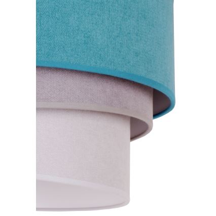 Duolla - Lampadario a sospensione con filo TRIO 1xE27/15W/230V diametro 45 cm turchese/grigio/bianco