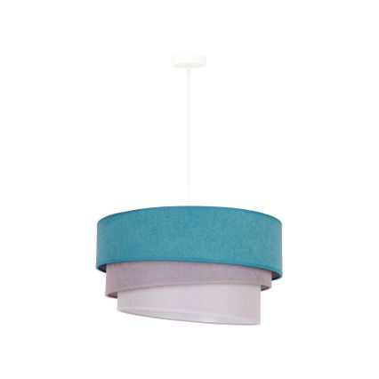 Duolla - Lampadario a sospensione con filo TRIO 1xE27/15W/230V diametro 45 cm turchese/grigio/bianco