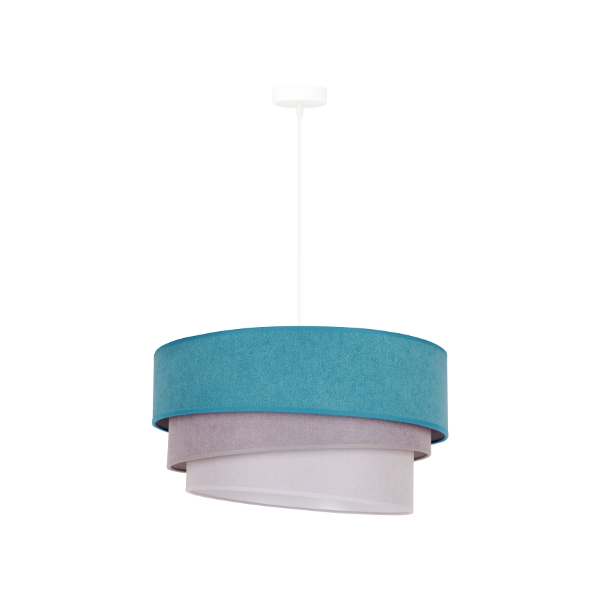 Duolla - Lampadario a sospensione con filo TRIO 1xE27/15W/230V diametro 45 cm turchese/grigio/bianco