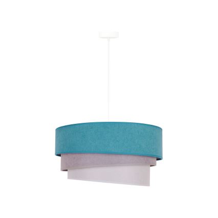 Duolla - Lampadario a sospensione con filo TRIO 1xE27/15W/230V diametro 45 cm turchese/grigio/bianco