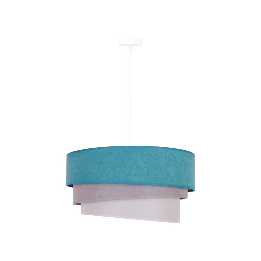 Duolla - Lampadario a sospensione con filo TRIO 1xE27/15W/230V diametro 45 cm turchese/grigio/bianco