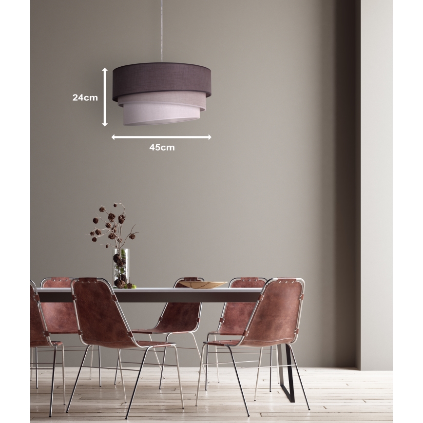 Duolla - Lampadario a sospensione con filo TRIO 1xE27/40W/230V diametro 45 cm antracite/grigio/bianco