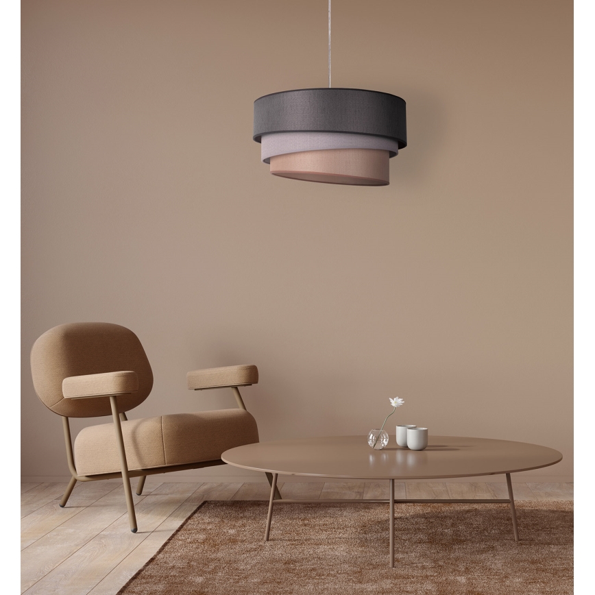 Duolla - Lampadario a sospensione con filo TRIO 1xE27/40W/230V diametro 45 cm antracite/grigio/marrone