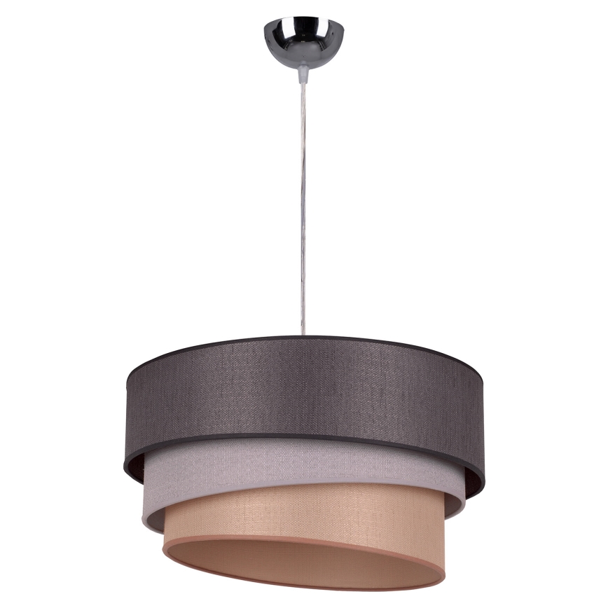 Duolla - Lampadario a sospensione con filo TRIO 1xE27/40W/230V diametro 45 cm antracite/grigio/marrone