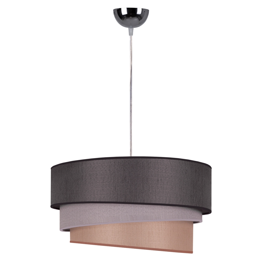 Duolla - Lampadario a sospensione con filo TRIO 1xE27/40W/230V diametro 45 cm antracite/grigio/marrone