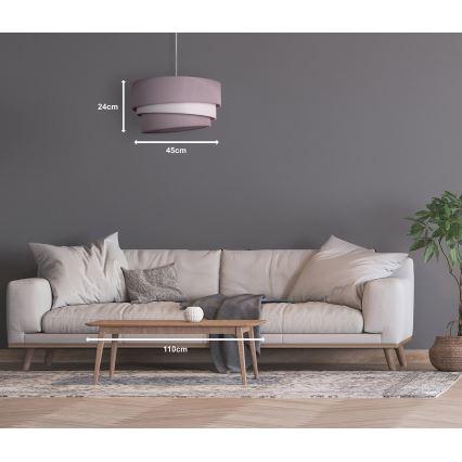 Duolla - Lampadario a sospensione con filo TRIO 1xE27/40W/230V diametro 45 cm grigio/bianco