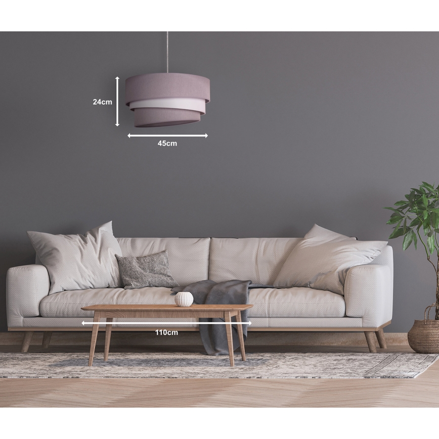Duolla - Lampadario a sospensione con filo TRIO 1xE27/40W/230V diametro 45 cm grigio/bianco