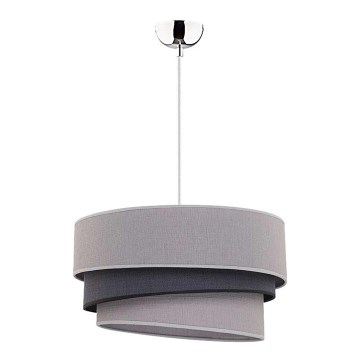 Duolla - Lampadario a sospensione con filo TRIO 1xE27/40W/230V diametro 45 cm grigio/nero