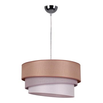 Duolla - Lampadario a sospensione con filo TRIO 1xE27/40W/230V diametro 45 cm marrone/grigio/argento