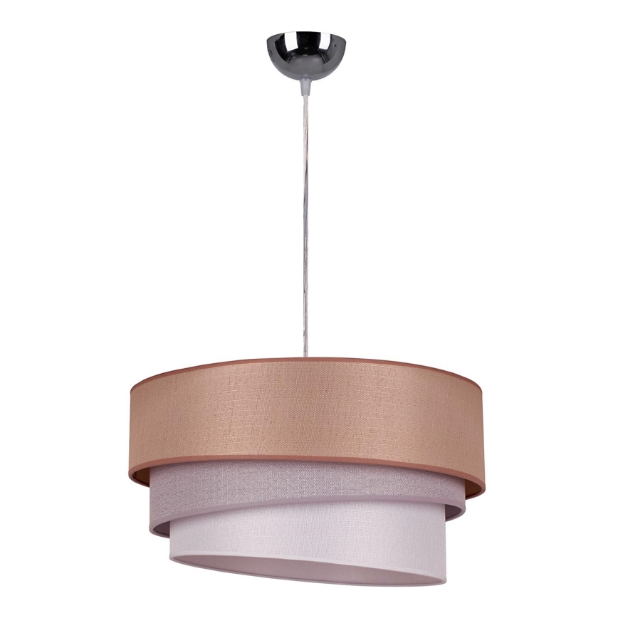Duolla - Lampadario a sospensione con filo TRIO 1xE27/40W/230V diametro 45 cm marrone/grigio/argento