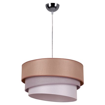 Duolla - Lampadario a sospensione con filo TRIO 1xE27/40W/230V diametro 45 cm marrone/grigio/argento