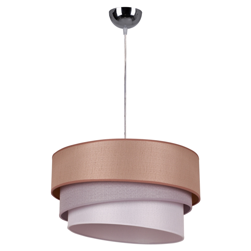 Duolla - Lampadario a sospensione con filo TRIO 1xE27/40W/230V diametro 45 cm marrone/grigio/argento