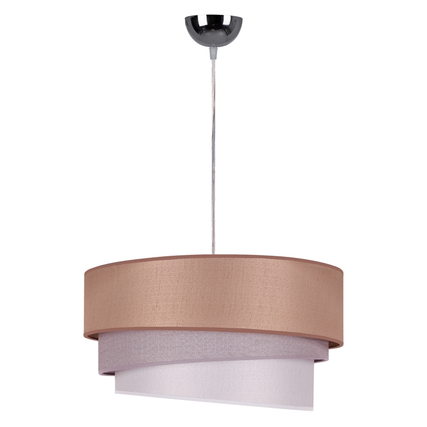 Duolla - Lampadario a sospensione con filo TRIO 1xE27/40W/230V diametro 45 cm marrone/grigio/argento
