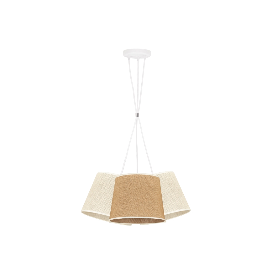 Duolla - Lampadario a sospensione con filo YUTE ROSSA 3xE27/15W/230V grigio/marrone