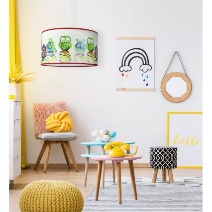 Duolla - Lampadario a sospensione per bambini OWL 1xE27/15W/230V diametro 35 cm