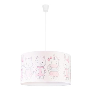 Duolla - Lampadario a sospensione per bambini PRINT M 1xE27/40W/230V diametro 35 cm animali