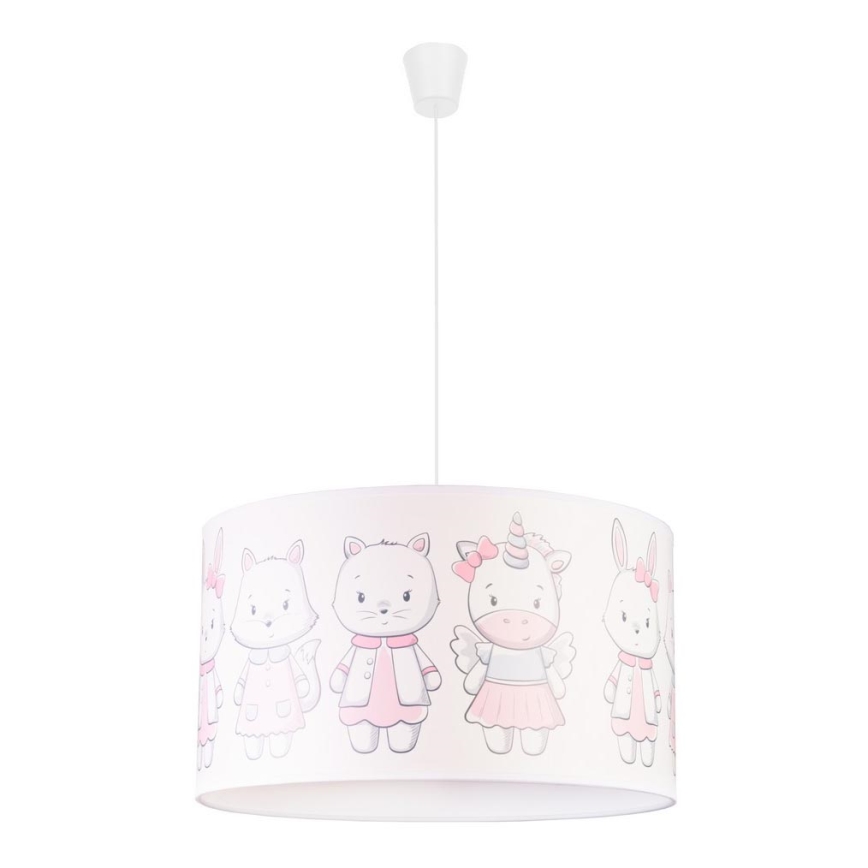 Duolla - Lampadario a sospensione per bambini PRINT M 1xE27/40W/230V diametro 35 cm animali