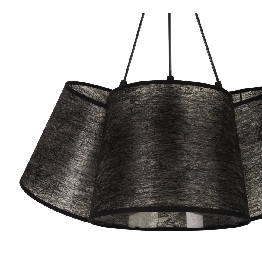 Duolla - Lampadario su filo ROSSA 3xE27/40W/230V nero
