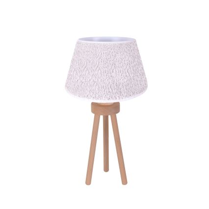 Duolla - Lampe de table BOUCLE 1xE27/15W/230V d. 28 cm blanc/bois